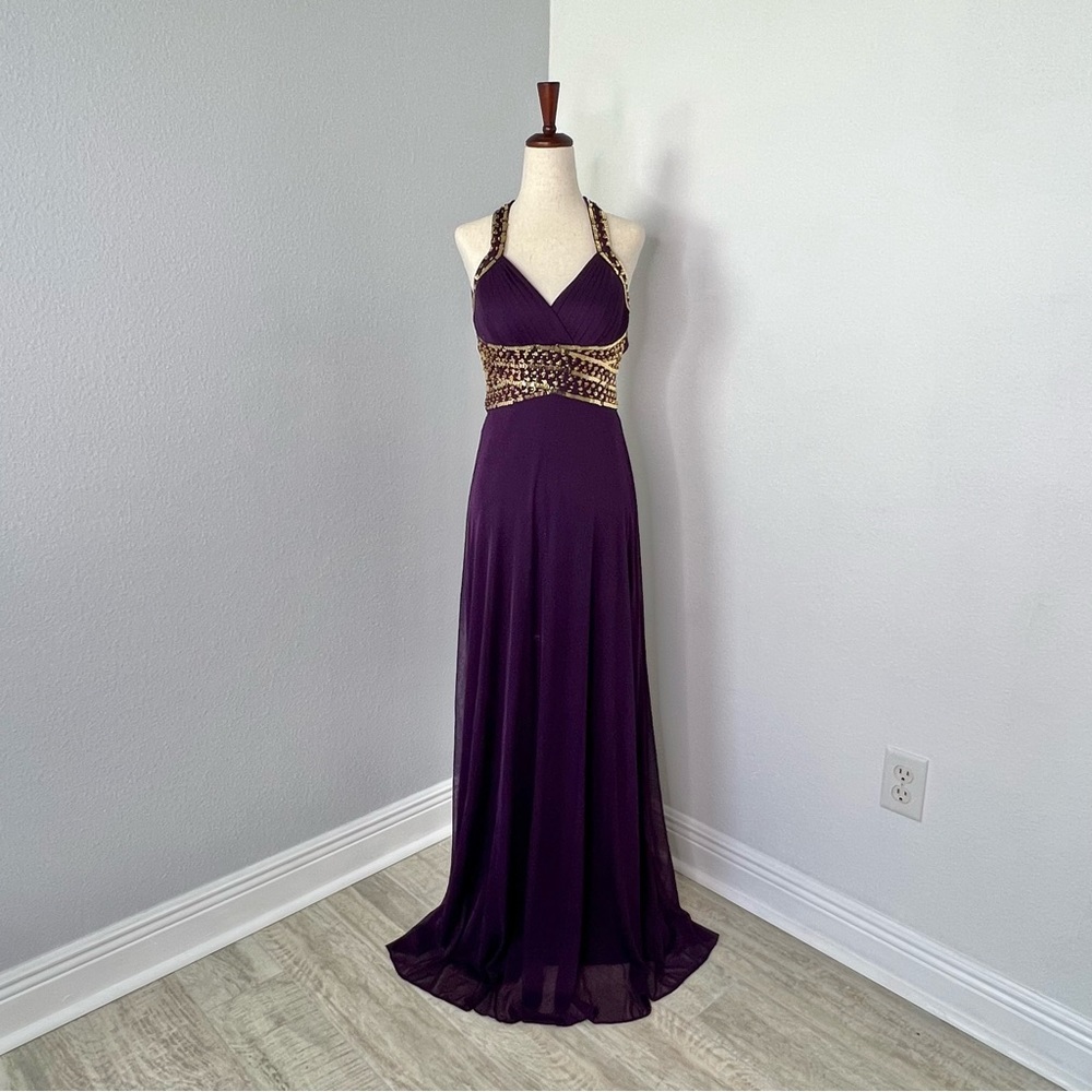 Bohemian Purple Crossback Gown ✨